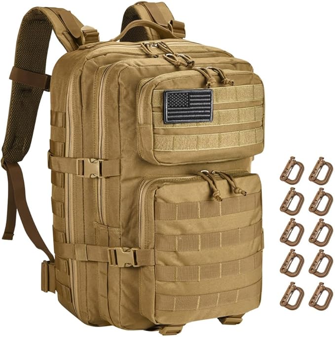 Military Tactical Backpack 45L Large Tactical Backpack for Men, Hiking Rucksack With Bottle Holder