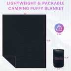 Camping Blanket, Packable Lightweight Down Alternative Puffy Camping Picnic Outdoor Blankets Warm Waterproof Hammock Top Quilt for Sleeping Travel Stadium Hiking Indoor Cold Weather 55"x78.8"