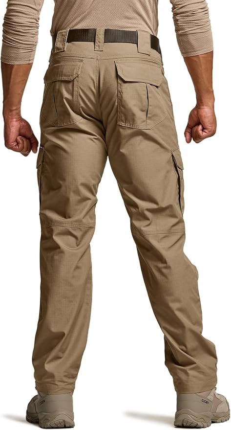 CQR Men's Tactical Pants, Water Resistant Ripstop Cargo Pants, Lightweight EDC Work Hiking Pants, Outdoor Apparel