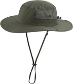 Home Prefer UPF50+ Mens Sun Hat Wide Brim Womens UV Protection Beach Bucket Hat for Fishing Hiking Snap Up Cowboy Hat