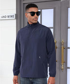 Men's Casual Quarter Zip Pullover Golf Windbreakers Athletic Lightweight Jacket Hiking Running Sweatshirt with Pockets