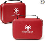First Aid Kit - Smart Compartments Medical Kit, 2 Pack Large Capacity for Various Emergency Supplies, EVA Emergency Kit for Home, Car, Travel, Camping, Hiking, Office and Outdoor Emergencies