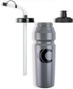 Cannon Sports 1 Liter Sports Water Bottle, BPA-Free, 34 Oz Capacity, Large Mouth, 2 lids (Straw and Squeeze), Great For Helmet Sports Such As Hockey, Lacrosse, Football, Boxing (6 Pack) (Gray)