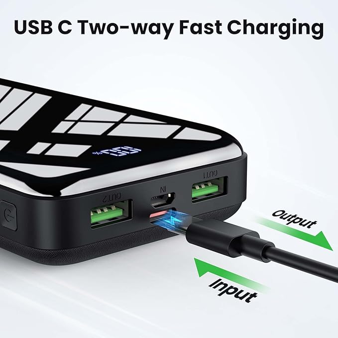 Portable Charger Power Bank 27000mAh, 22.5W Fast Charging USB C External Battery Pack, 3 Outputs & 2 Inputs, LED Display, Battery Cell Phone Bank for iPhone 16/15/14, Samsung Galaxy, Android