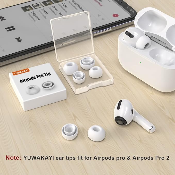 3 Pairs Replacement Ear Tips for Airpods Pro and 2nd Generation with Noise Reduction Hole, Silicone Ear Tips for Airpods Pro with Portable Storage Box and Fit in The Charging Case(S/M/L)