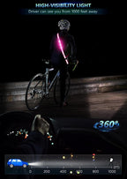 LED Reflective Belt Sash for Walking at Night, Night Running Safety Gear High Visibility Rechargeable LED Light Up Running Belt for Runners Walkers Men Women