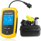 Portable Fish Finder Ice Kayak Fishing Gear Water Depth Finder Handheld Fishfinder with Sonar Transducer and LCD Display