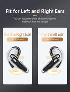 Bluetooth Headset Single Ear Business Earbuds, Wireless Headphones with Mic, Wireless Earbuds with 800mAh Charging Case, 100 Hours Standby Time Bluetooth Earpiece, Earphones for Work,Trucker, Office