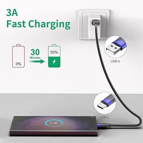 1ft Short USB C Cable for iPhone 15, 10 Pack Bulk USB A to USB C Charger Cord 12 inch, Multipack Type C Cable for Charging Station Compatible with Samsung Galaxy S24 S23 S20 S10 S9 Note 20 10 9