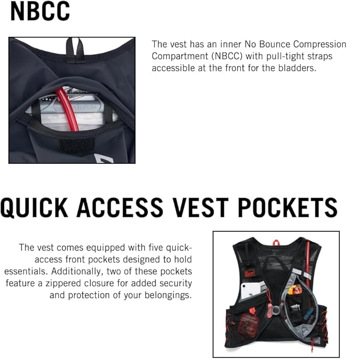 USWE Rush 8L Bike Hydration Vest, Adjustable Chest Straps Running Hydration Vest, 2.0L Hydration Bladder, Mountain Biking, Gravel & Cycling with Reflective Details, Men & Women