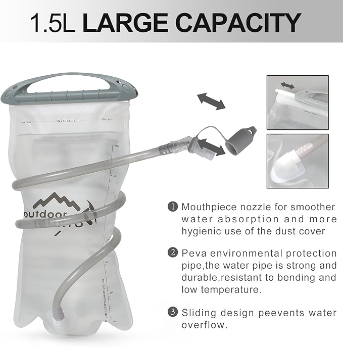 INOXTO Running Hydration Vest Backpack,Lightweight Insulated Pack with 1.5L Water Bladder Bag Daypack for Hiking Trail Running Cycling Race Marathon for Women Men