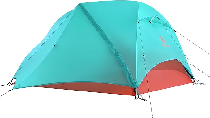 Backpacking 2 Person Ultralight Tent – Freestanding, 3-Season, Waterproof, Double Doors – Horizon Lite 2 – Seafoam Blue