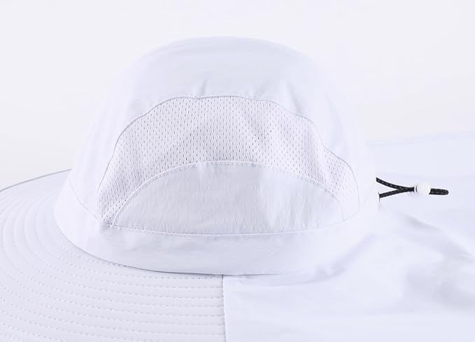 Home Prefer UPF 50+ Sun Hats for Men Women Wide Brim Fishing Hat with Neck Flap UV Protection Sunblock Safari Bucket Hat