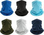 6 Pack Neck Gaiter Bandana Face Mask: Cooling Gator Mask Face Cover Neck Scarf Balaclava