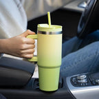 BJPKPK Tumbler With Handle 40 oz Stainless Steel Insulated Tumbler With Lid And Straw For Water Or Ice Coffee,Sky