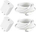 iPad Charger Fast Charging for Apple iPad 10th Generation 10.9", 2025 i.Pad 11 A16/i-Pad Pro 13 M5/11 M4,12.9 6th/5th, 2024 i Pad Air 13/11,20W USBC Block Long 10ft Cable,Fast iPhone 17/16/15/2Set