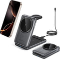 Wireless Charging Station,3 in 1 Charging Stand Made for Apple Watch Ultra 10 9 8 7 6 SE 5 4 3,Fast Wireless Charger Made for iPhone 17/Air/16/15/14/13/12/11/X,for AirPods Pro