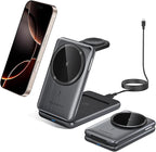 Wireless Charging Station,3 in 1 Charging Stand Made for Apple Watch Ultra 10 9 8 7 6 SE 5 4 3,Fast Wireless Charger Made for iPhone 17/Air/16/15/14/13/12/11/X,for AirPods Pro