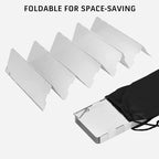 8 Plates Camping Stove Windscreen Folding Outdoor Stove Windshield Camp Stove Wind Screen Aluminium Alloy Windshield for Butane Burner Grill Wind Blocker Shield