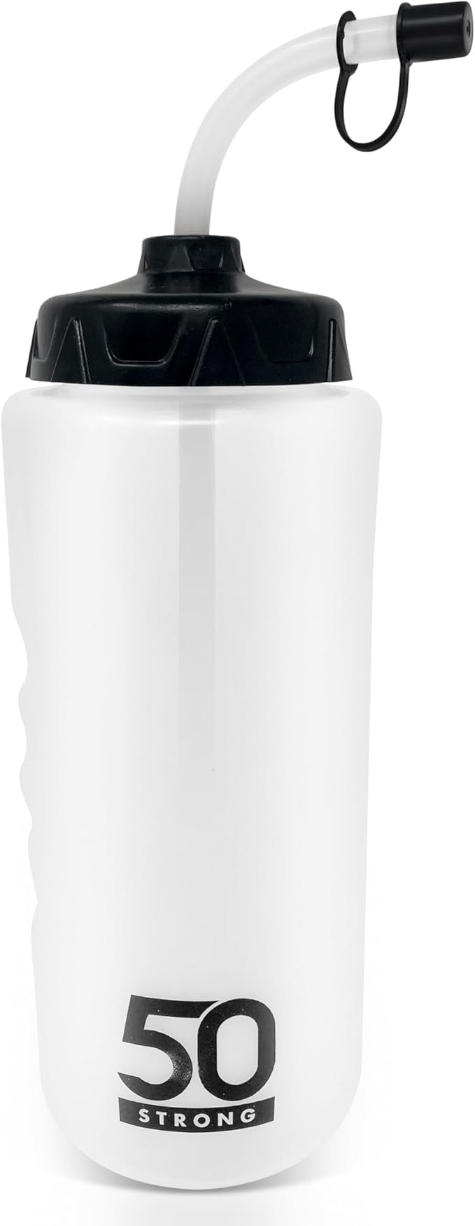 1 Liter Water Bottle with Straw | Hockey Water Bottle with Long Straw | Easy Squeeze Bottles + Built In Finger Grip | BPA-Free Sports Water Bottle for Football, Lacrosse & Boxing | Made in USA