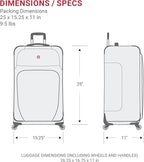 SWISSGEAR Sion Softside Expandable Spinner Luggage Durable Lightweight Travel Suitcase, Burgundy, Checked-Medium 25-Inch