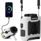 Portable Waist Fan Clip on, Personal Wearable Belt Fan 10000mAh Rechargeable Battery Under Shirt,5 Speeds with light, Neck Fan Hands-Free Cooling For Outdoor Camping Travel (White)