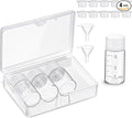 Baderke 4 Pcs Liquid Medicine Travel Container Scale Glass Liquid Containers Small Single Dose Medicine Bottles Dispenser and Leak-proof Plug Travel Essentials Accessories(Clear,5ml)