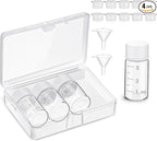Baderke 4 Pcs Liquid Medicine Travel Container Scale Glass Liquid Containers Small Single Dose Medicine Bottles Dispenser and Leak-proof Plug Travel Essentials Accessories(Clear,5ml)