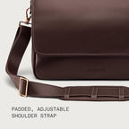 Nordweg Workday Briefcase NW053B – Full-Grain Leather Laptop Bag 15.6" – Office Shoulder Messenger for Work, Study, Travel