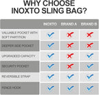 INOXTO Sling Bag, Multipurpose Crossbody Shoulder Bag for Men and Women