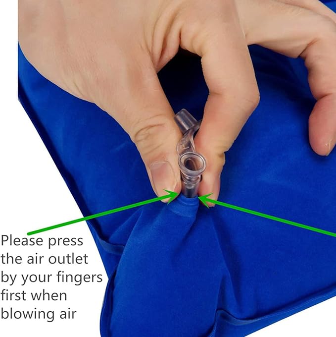 2Pack Ultralight A4 Size Inflatable Travel Pillow, Small Squared Flocked Fabric Air Pillow for Traveling, Holiday Trip, Hiking, Camping,Napping,Neck Lumbar Support(Gray)