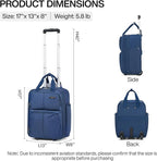 Hanke Softside Underseat Carry On Luggage with Wheels,Travel Luggage Rolling Bag Small Suitcase，Blue, Underseater 16-Inch