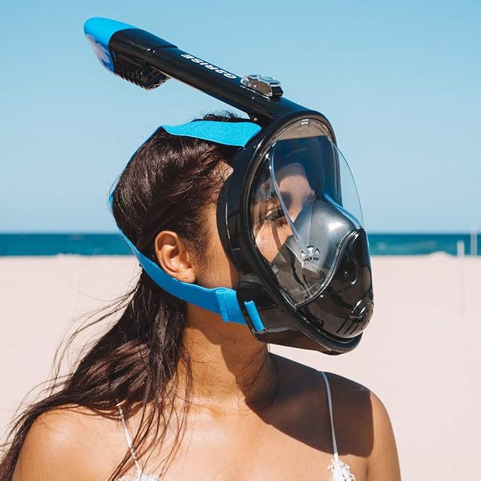 G2RISE Full Face Snorkel Mask Adults Snorkeling Set Gear for Kids with Detachable Camera Mount, Safe Breathing, Anti Fog Anti Leak