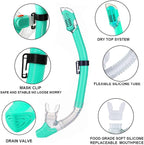 Kids Mask Fins Snorkel Set Snorkeling Packages, with Diving Mask, Snorkel, Adjustable Swim Fins, Mesh Bag, Anti-Fog Anti-Leak Snorkeling Gear for Kids for Snorkeling Swimming Diving