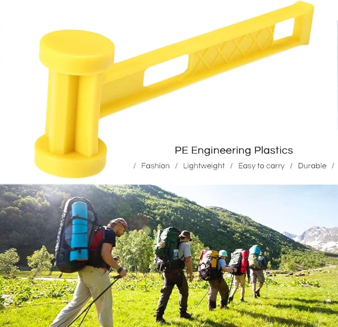 AITIME 30 Pcs 9 Inch Plastic Tent Stakes with 1 Yellow Puller Hook, Durable Garden Lawn Tarp Stakes, Tent Spikes Nails Pegs Hammer for Outdoor Beach Camping Courtyard Decorative Accessories
