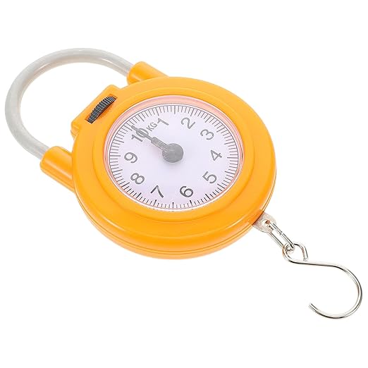 SUPVOX Portable Spring Scale with Hook High Precision Compact Luggage Scale for Travel and Home Use for Suitcases and Bags Yellow