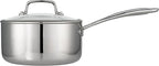 Tramontina Tri-Ply Clad Stainless Steel 3-Quart Sauce Pan with Glass Lid, Induction-Ready, Dishwasher-Safe, NSF-Certified, Made in Brazil