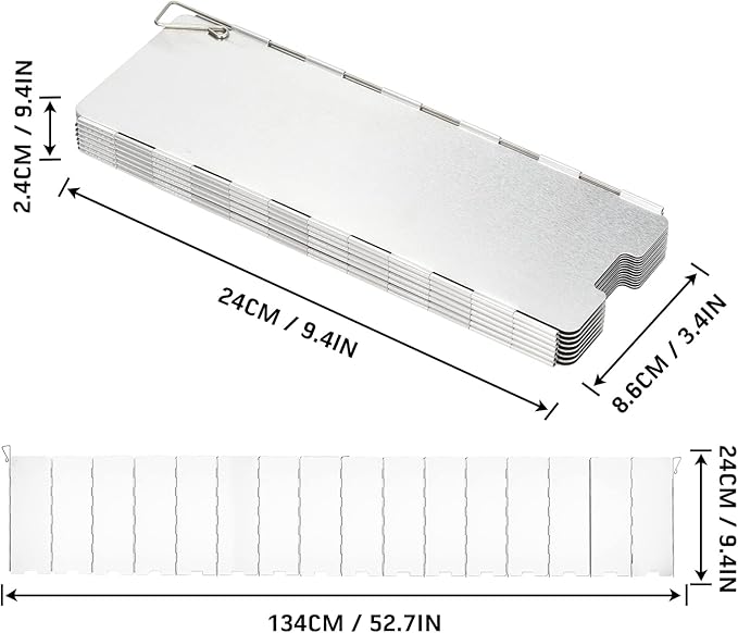Camping Stove Windscreen 16 Plates Folding Outdoor Stove Windshield Camp Stove Wind Screen Aluminium Alloy Windshield for Butane Burner Grill Wind Blocker Shield