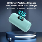 Mini Portable Charger 5000mAh Power Bank,15W PD USB C Cell Phone Portable Power, LCD Display Battery Pack Compatible With iPhone 15/15 Plus/15 Pro/15 Pro Max/Android/Samsung/Moto/LG (Type-C Only)