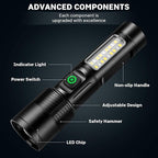 Flashlights Rechargeable LED High Lumens - 2 Pack 99,000LM Super Bright Flashlight, Adjustable Powerful Flash Light with 5 Modes, Waterproof Handheld Flashlight for Home, Camping