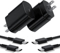 Type C Charger, 2Pack 25W PD USBC Wall Charger Super Fast Charging Block & 6ft Android Phone Cable Cord for Samsung Galaxy S26 S25 S24 S23 S22 S21 S20 (Plus/Ultra)/Note 20 10 9 8/ S10 S9 S8 Galaxy Tab