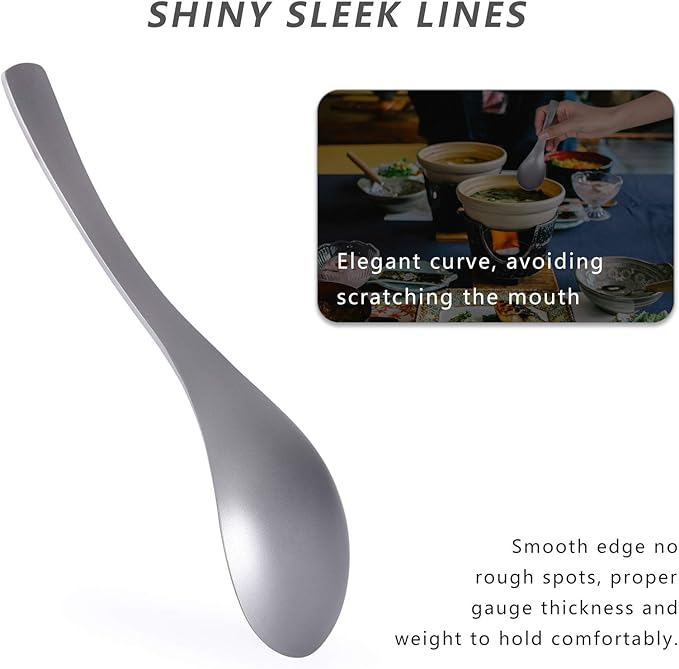 Boundless Voyage Titanium Spoon for Camping Travel Home with Carry Bag Outdoor Tableware Camping Flatware Cooking Utensils Ti15171B
