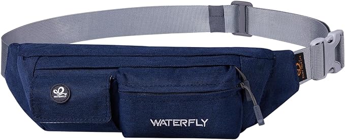 Waterfly Fanny Pack Slim Soft Polyester Water Resistant Waist Bag Pack for Man Women Carrying iPhone 8 Samsung S6, Sapphire Blue