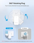 TROND 2 Prong Outlet Extender 2 Pack, 3 Prong Adapter with 360 Rotating Plug, Wall Outlet Splitter with 6 AC Charger, Travel Power Adapter for US to Japan, Non-Grounded Plug Extender for Old House
