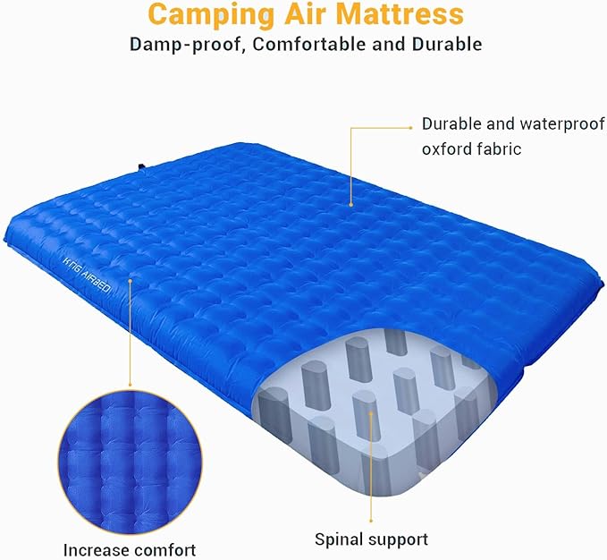 KingCamp Air Mattress Sleeping Pad, Ultra-Lightweight, Compact, and Waterproof Camping Pad for Backpacking, Hiking, and Outdoor Adventures
