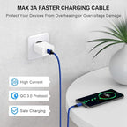 etguuds Long USB C Cable 10ft, 1-Pack, Braided USB A to USB C Charger Cable, Type C Charger Cord Fast Charging for iPhone 16 15 Series, Samsung Galaxy S25 S24 S23, Pixel, Switch and More