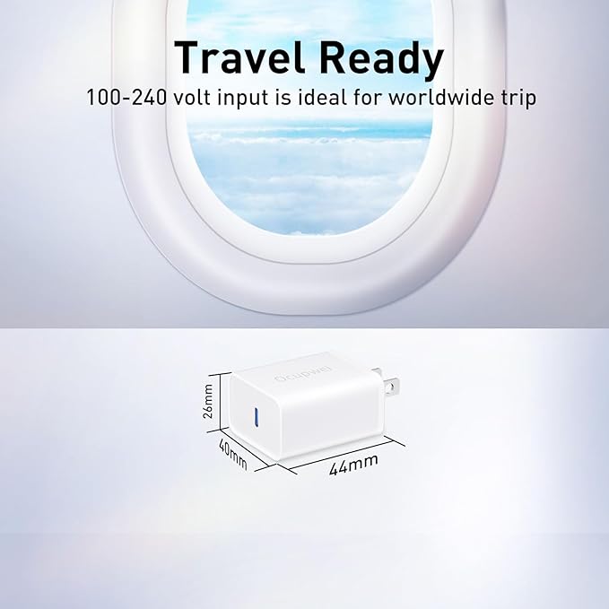 USB C Charger Block 20W, Ocupwei PD 3.0 Fast Charging Wall Charger USBC Power Adapter Type C Brick Cube for iPhone 17/Pro/Pro Max/17 Air/ 16/16 Pro/16 Pro Max/15/Plus/Pro/Pro Max [2 Pack]