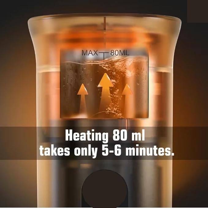 Portable Espresso Maker – Self-Heating USB-C Rechargeable Travel Coffee Maker for Car, Camping, Office, Hiking, portable coffee maker With Ground Coffee & NS Capsule (Black)