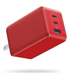 128W USB C Wall Charger,GaN III 3-Port Fast Charging Station,PD QC Foldable Charger Block Portable 65W Laptop Adapter for MacBook Pro/Air,iPad Pro,Galaxy S23,Dell XPS 13,iPhone 17/16/Pro etc