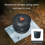 Camping Cookware Mess Kit for Backpacking Gear – Camping Cooking Set - Camping Pots and Pans Set - Camp Kitchen Equipment Accessories Pot